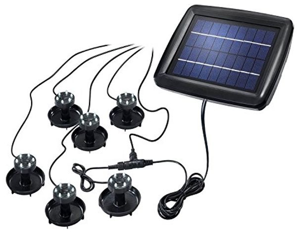Solar Unterwasserstrahler Super Splash, 6er Set, Akku, LED Spot, Bodenleuchte, Teichbeleuchtung, Erdspieß, IP68, wasserdicht, wetterfest, außen, 102150