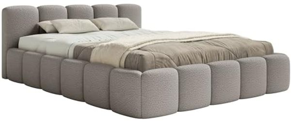 Selsey Polsterbett 140x200 cm Modernes Design, Stabiler Metallrahmen mit Gasdruckfedern Legend-Stoffbezug in Grau Bett mit Bettkasten Maximale Belastung 250 kg Bild 3