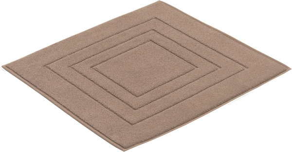 Vossen Badematte Feeling, Höhe 10 mm, beidseitig nutzbar, fußbodenheizungsgeeignet, Baumwolle, quadratisch, Badteppich, Uni-Farben, mit Bordüre, Hoch-Tief Effekt, reine Baumwolle