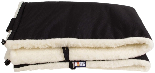 Wasserdichte, warme Decke für den Kinderwagen, Buggy, Jogger (Schwarz/Merinowolle) Bild 3