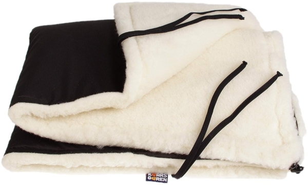 Wasserdichte, warme Decke für den Kinderwagen, Buggy, Jogger (Schwarz/Merinowolle) Bild 7