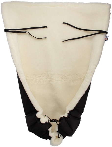 Wasserdichte, warme Decke für den Kinderwagen, Buggy, Jogger (Schwarz/Merinowolle) Bild 2