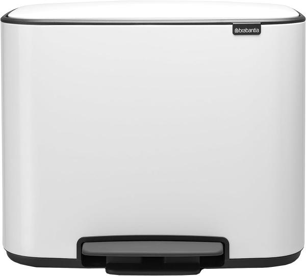 Brabantia Bo Treteimer weiss, 3 x 11 L Papierkörbe & Mülleimer