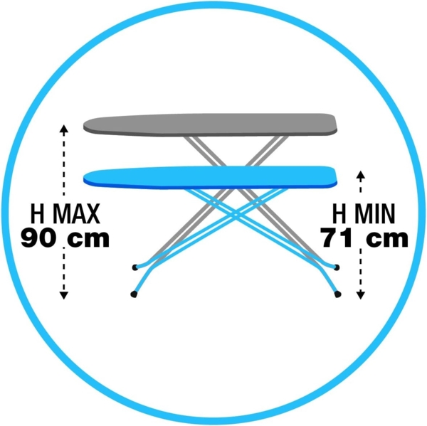 Gimi Junior Bügelbrett Bügeltisch Ironing Board 33 x 5 x 110 cm Baumwolle, für Dampfbügeleisen, Mehrfarbig Bild 3