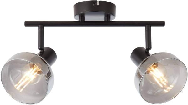 Brilliant Leuchten No. 82713-06 LED Spotrohr Reflekt 2-flg schwarz matt rauchglas