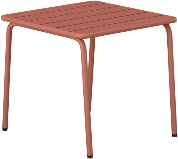 Vente-unique - Garten-Beistelltisch quadratisch - Metall - Terracotta - MIRMANDE von MYLIA