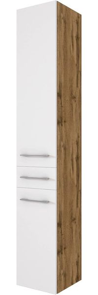 Hochschrank LIVORNO (BHT 30 x 180 x 35 cm) BHT 30 x 180 x 35 cm wotaneiche/matt weiß