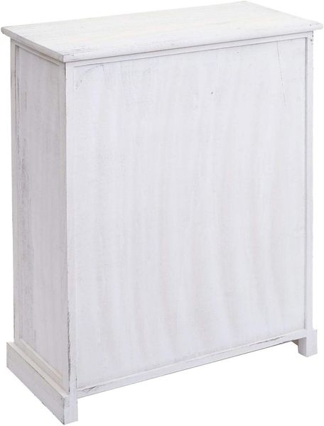 Kommode HWC-H21, Massiv-Holz, Korb-Schublade, 80 x 60 x 30 cm ~ shabby weiß Bild 5