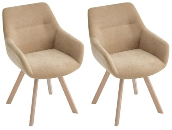 Vente-unique - VELBURY Stuhl Stoff Beige - B 62,5 cm x H 84 cm x L 58 cm