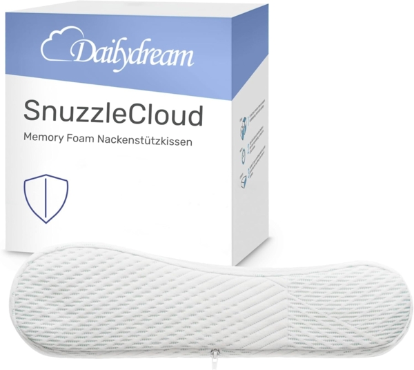 Dailydream Memory Foam Kissen, ergonomisches Nackenstützkissen mit Anti-Virus Bezug, 60x40x9/11 cm, Weiß