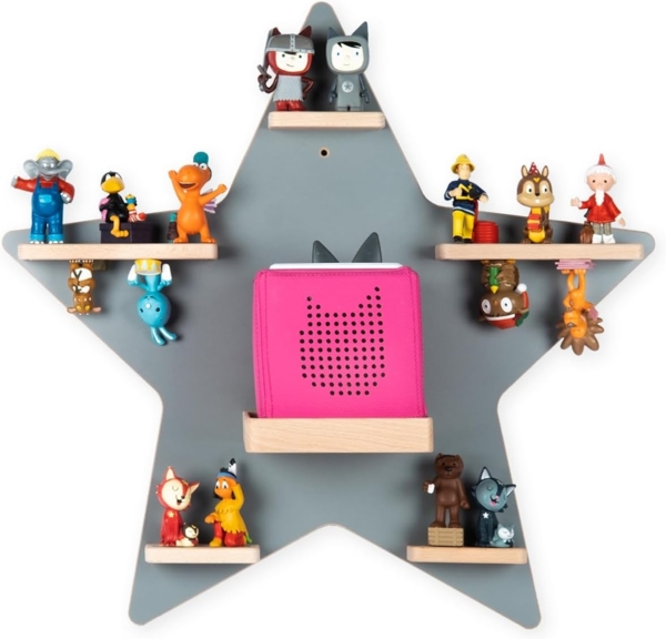 Boarti 'Stern' Tonie-Regal, Holz grau, 55x52 cm