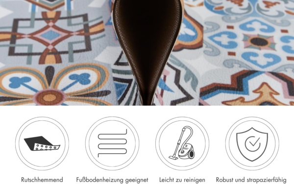 Andiamo Vinylteppich Marrakesch, rechteckig, Höhe: 5 mm, abwischbar, rutschhemmend, Fliesen oder Beton Design, auch als Läufer Bild 4