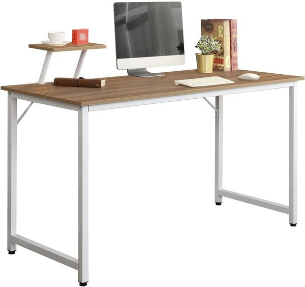 soges Schreibtisch 100x50 cm Computertisch PC Laptop Tisch Arbeitstisch Bürotisch Holz, stabil und langlebig Tisch für Zuhause und Büro, Eiche WK-JK100-OK