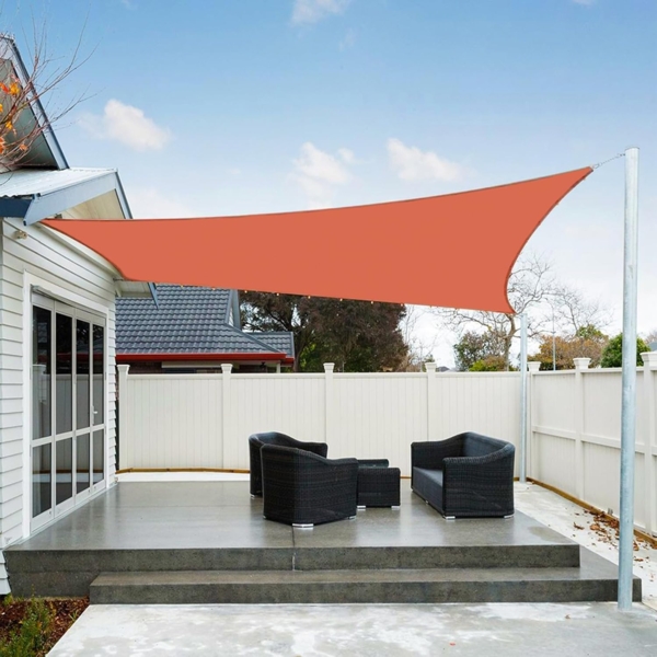AXT SHADE Sonnensegel Wasserdicht Rechteckig 2,5x3 m Wetterschutz Sonnenschutz PES Polyester mit UV Schutz für Terrasse Balkon Garten-Terracotta Bild 1