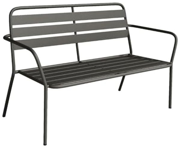Vente-unique - MIRMANDE Gartensitzgruppe Metall Grau - B 58 cm x H 82 cm x L 123 cm