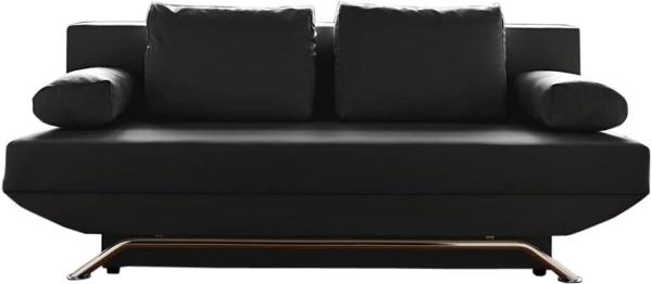 Bettsofa Cady Schwarz 200x90 Schlaffunktion und Bettkasten Schlafsofa