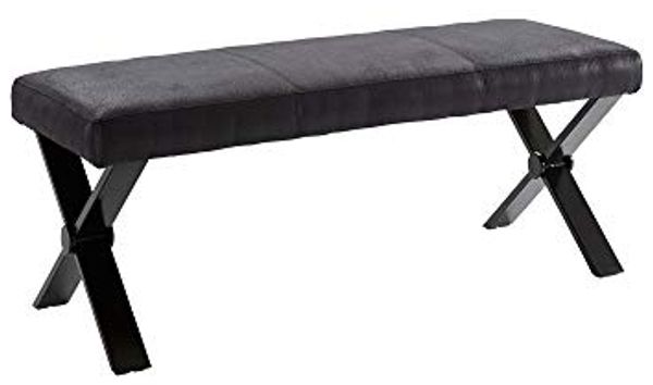 Homexperts COLT Vorbank, Lederimitat, Schwarz, 140