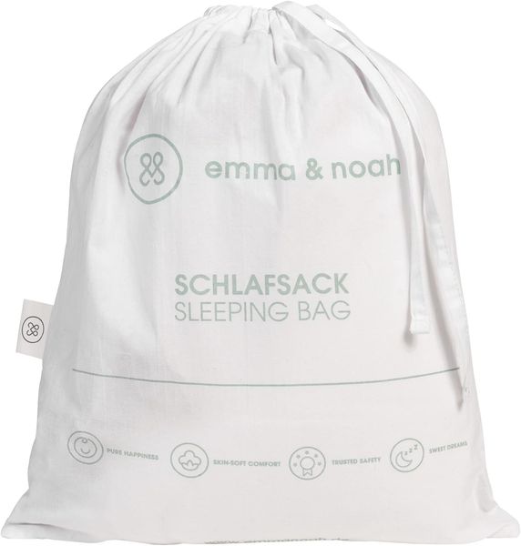 emma & noah Premium Baby Schlafsack, Flauschig Weich, Bequem & Atmungsaktiv, 100% natürliche Baumwolle, Oeko-TEX Zertifiziert Großzügige Bewegungsfreiheit, 2.5 TOG (Leo Grau, 60 cm) Bild 7