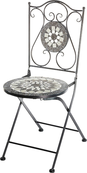 Kobolo 4-Fußstuhl Klappstuhl aus Metall in grau 88cm (Mosaik, 1 St)