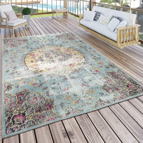 Paco Home Teppich Artigo 401, rechteckig, Höhe: 2 mm, Kurzflor, Orient-Optik, Vintage Design, In- und Outdoor geeignet