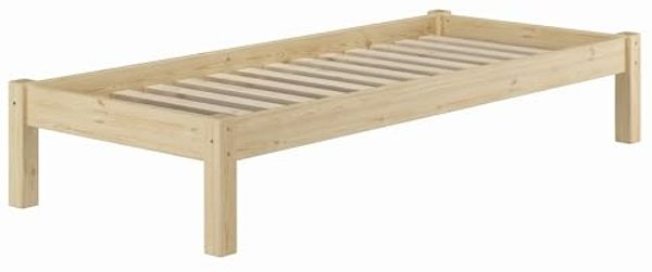 Futonbett Massivholzbett Einzelbett 90x200 Kiefer unbehandelt Zubehör wählbar V-60.35N-09Rollrost inkl.
