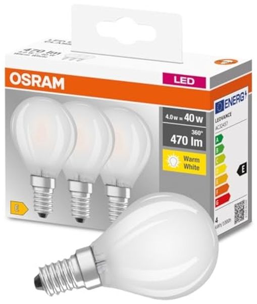 OSRAM LED Base LED Lampe matt (ex 40W) 4W / 2700K Warmweiß E14 3er Pack