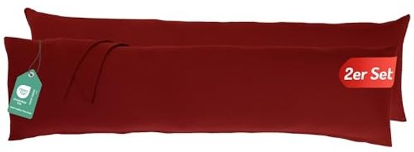 Livessa Seitenschläferkissen Bezug 40x145 (2er Set) - Verdeckter Reißverschluss an der Langen Seite,%100 Baumwolle Jersey Stoff, Oeko-Tex Zertifiziert, Ultra weich und atmungsaktiv
