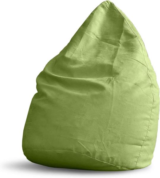 Lumaland Luxury XL Microvelours Sitzsack stylischer Beanbag 120L Füllung Grün