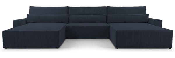 MOEBLO Wohnlandschaft DENVER U, Eckcouch aus Cordstoff Ecksofa U-Form Cord Sofa Couch Polsterecke U-Sofa - 410x85x200cm, mit Bettkasten und Schlaffunktion