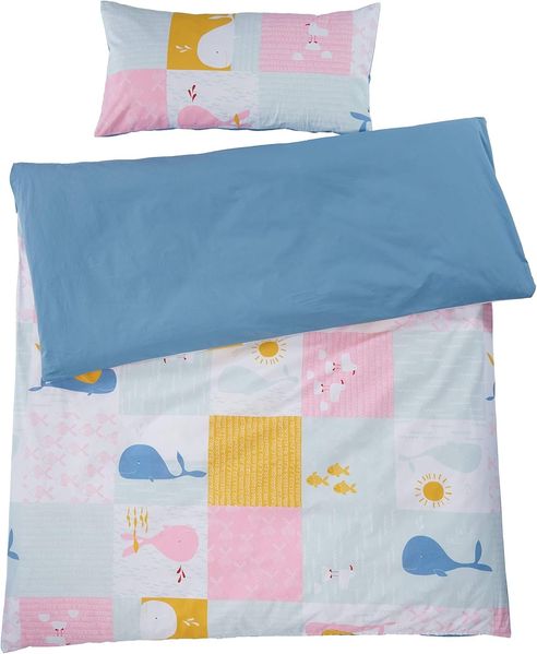 Bio Kinderbettwäsche 100% Bio-Baumwolle (kbA) GOTS zertifiziert, Patchwork Wale, 100x135 cm / 40x60 cm, Perkal-Stoff