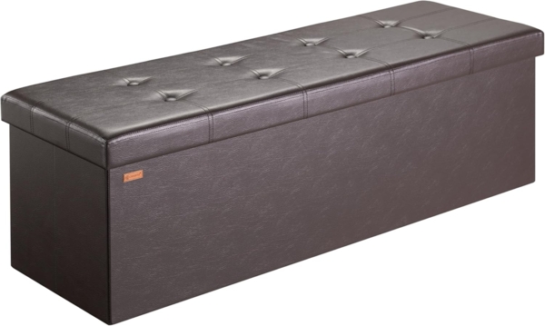 Casaria Sitztruhe mit Stauraum 115 x 40 x 40 cm Faltbar 130 L Gepolstert Deckel Kunstleder Wohnzimmer Schlafzimmer Sitzhocker Sitzbank Aufbewahrungsbox Braun