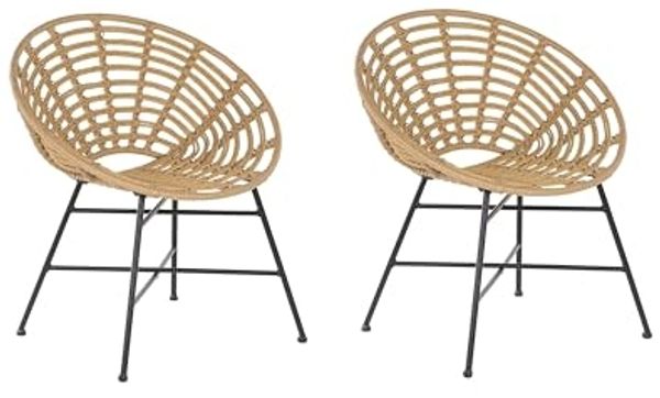 Gartenstuhl 2er Set ACERRA Hellbraun