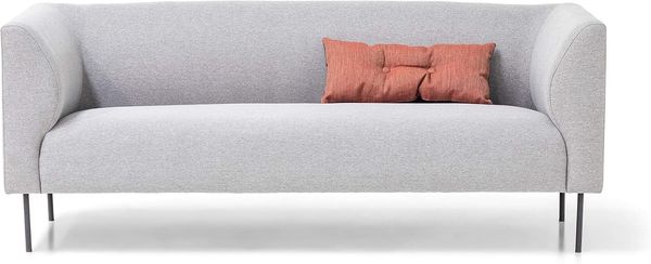 Homexperts Kerstin 3-Sitzer Sofa, Hellgrau, 185 x 74 x 76 cm (BxHxT)