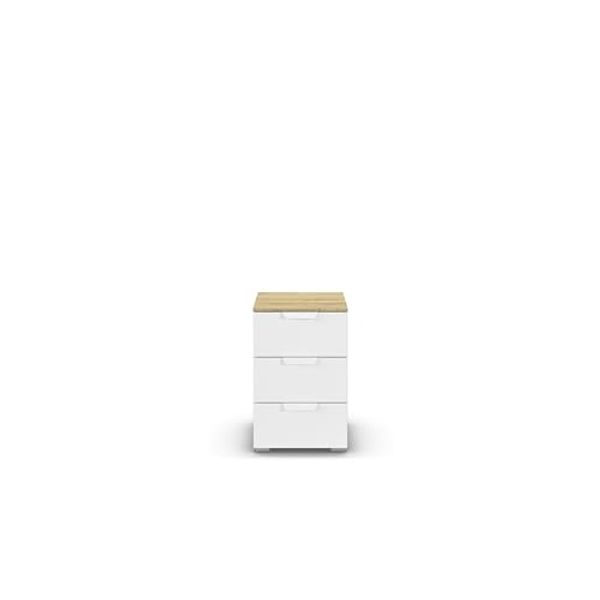 rauch Aditio Box, Nachttisch, 3 Schubladen, mit Softclose-Funktion, Farbe Weiß/Eiche Artisan, BxHxT 40x61x42cm Bild 7