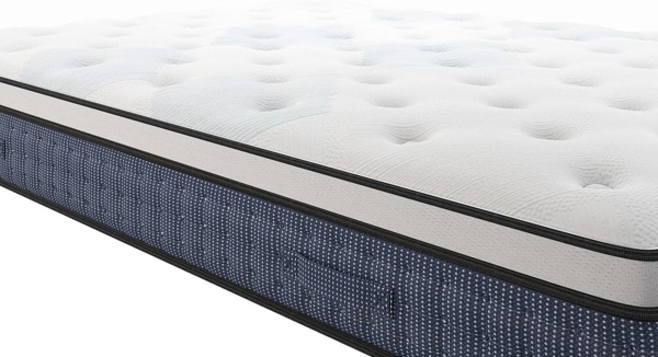 Vente-unique - Bett-Set 180x200 cm - Bettkasten Weiß + Taschenfederkernmatratze 7 Zonen + Memory-Gel - 23 cm - VARNO von YSMÉE Bild 4