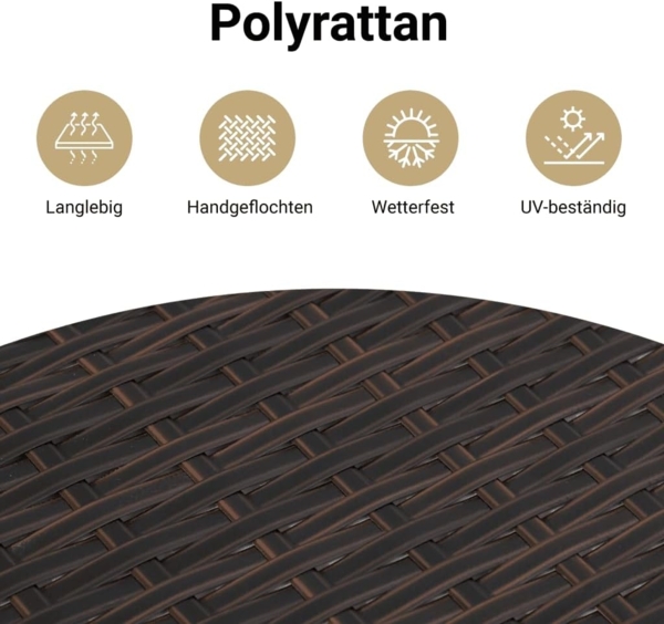 vidaXL 8-tlg. Garten-Sofagarnitur mit Kissen Braun Poly Rattan 3252780 Bild 4
