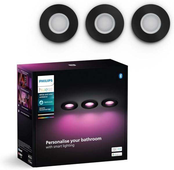 Philips Hue White&Col. Amb. Xamento Einbauspot schwarz 3x4.2W