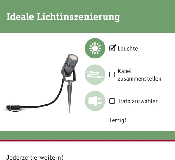Paulmann No. 94367 Plug&Shine Spotleuchte Radix IP65 11W 3.000K Bild 2