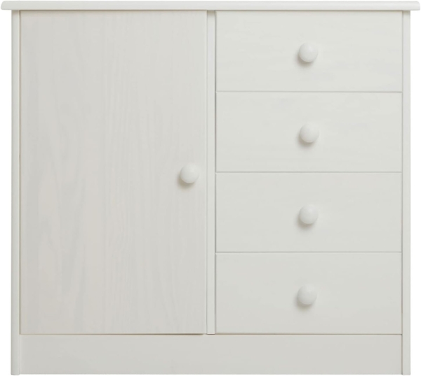IDIMEX Kommode RONDO, Kommode in weiß mit 1 Tür und 4 Schubladen Schubladenschrank im Landha Bild 3