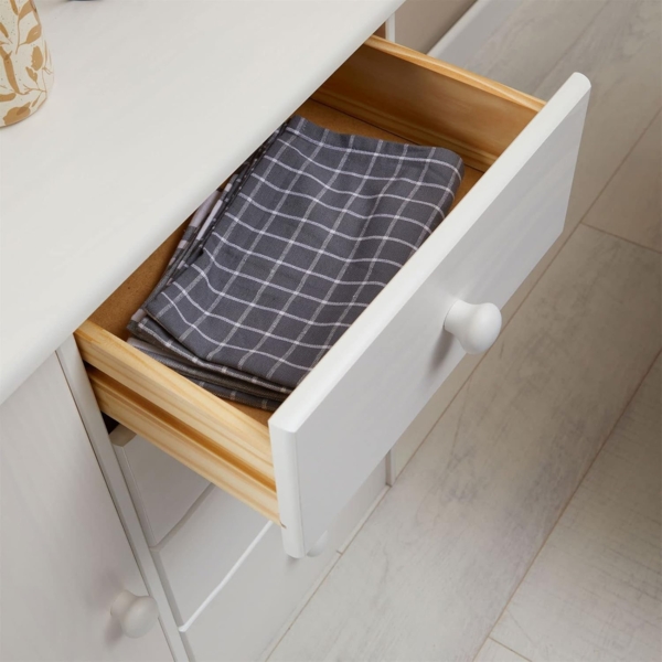 IDIMEX Kommode RONDO, Kommode in weiß mit 1 Tür und 4 Schubladen Schubladenschrank im Landha Bild 6