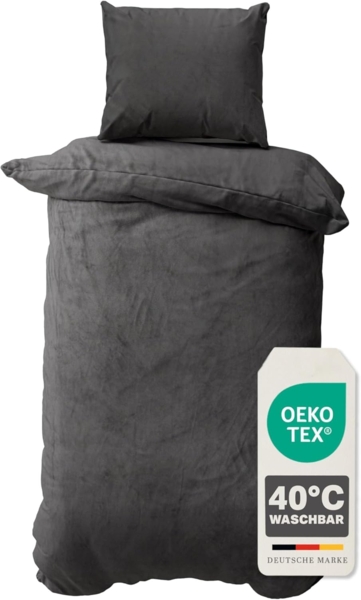 Devior Bettwäsche Wende Nicky Plüsch Winter Bettbezug Set Cashmere Touch Coral Fleece, Fleece, 2 teilig, warmer Bezug mit YKK Reißverschluss und Kissenbezug