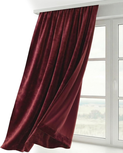 Beautex Verdunkelungsvorhang Samt Vorhang Kräuselband U-Band Gardine Velvet abdunkelnd (1 St), Hakenaufhängung, abdunkelnd