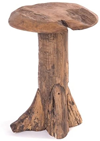 DESIGN DELIGHTS Beistelltisch BEISTELLHOCKER "DARWIN", Teakholz, Ø 30 cm, Wurzelholzhocker