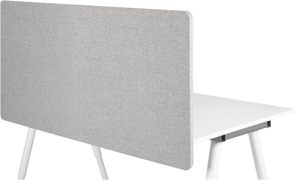 hjh OFFICE Akustik Trennwand Schreibtisch FLEXMIUT D 62x120 cm Stoff Hellgrau Sichtschutz Tischtrennwand 891008