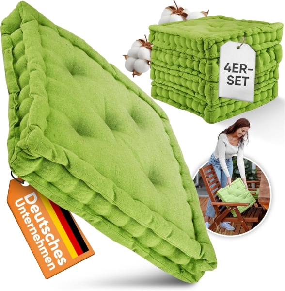 Gräfenstayn Sitzkissen Stuhlkissen, 40x40x8cm, Bodenkissen, Steppkissen, dicke Polsterung