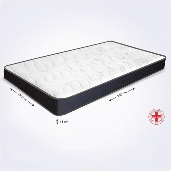 miasuite i sogni italiani Matratze für französisches Bett, 120x200 cm, Höhe 13 cm, aus Polyurethan, faltbar, für Sofa, Modell Summit Bild 2