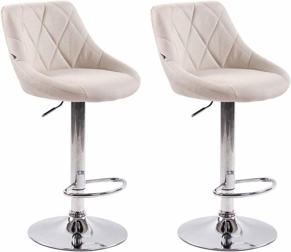 2er Set Barhocker Lazio Stoff, creme