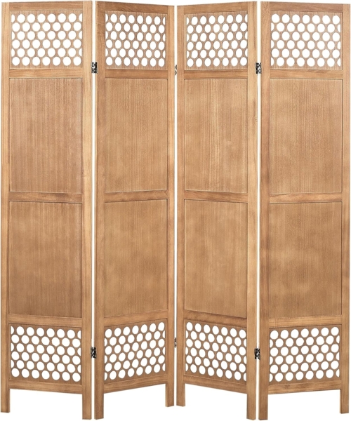 Raumteiler 4-teilig CERTOSA Heller Holzfarbton 163 cm 170 cm