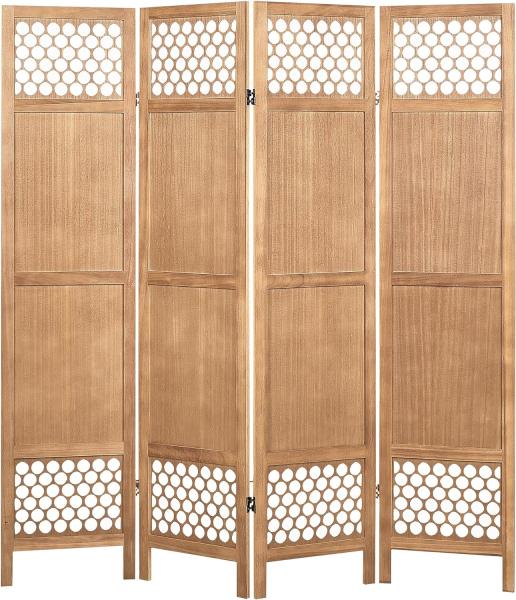 Raumteiler 4-teilig CERTOSA Heller Holzfarbton 163 cm 170 cm Bild 5