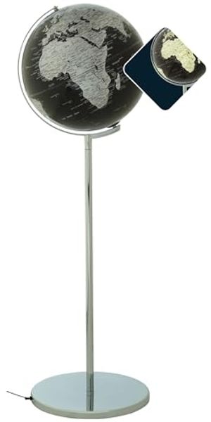 Standglobus "SOJUS LIGHT" schwarz/silber glänzend verchromt